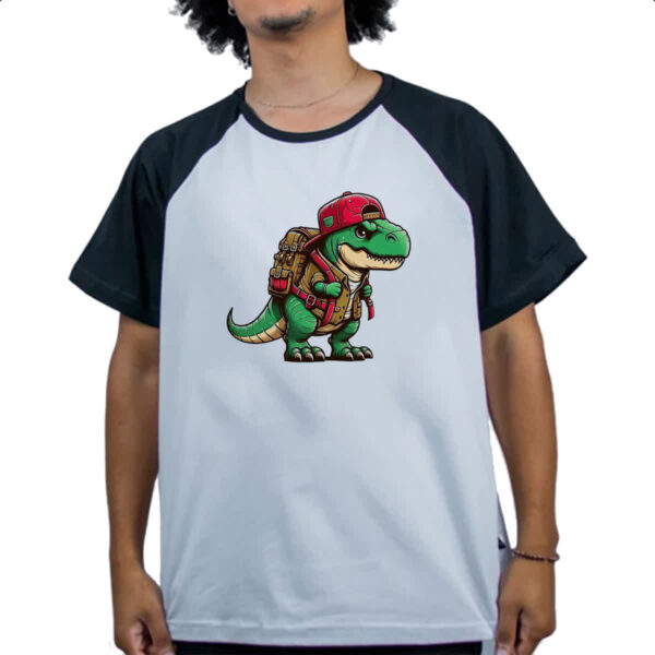 Camiseta Raglan T-Rex aventureiro - Imagem 4