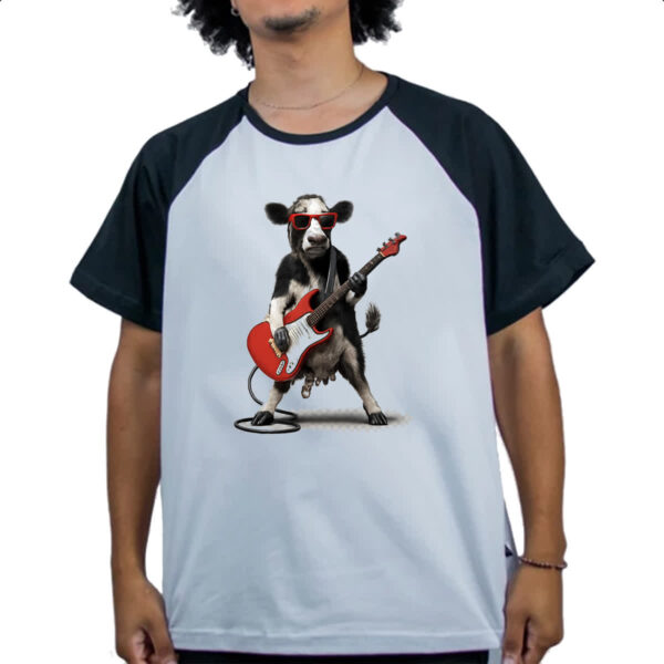 Camiseta Raglan Vaca Guitarrista - Imagem 4