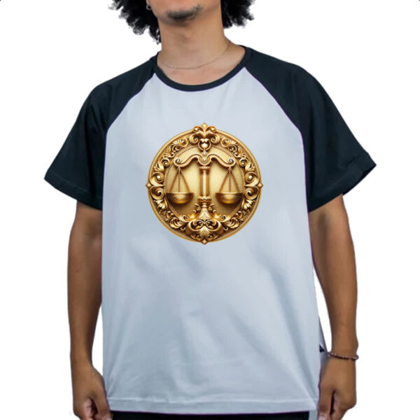 Camiseta Raglan Signo de libra moeda de ouro - Imagem 4