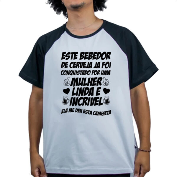 Camiseta Raglan Bebedor de cerveja conquistado - Imagem 4