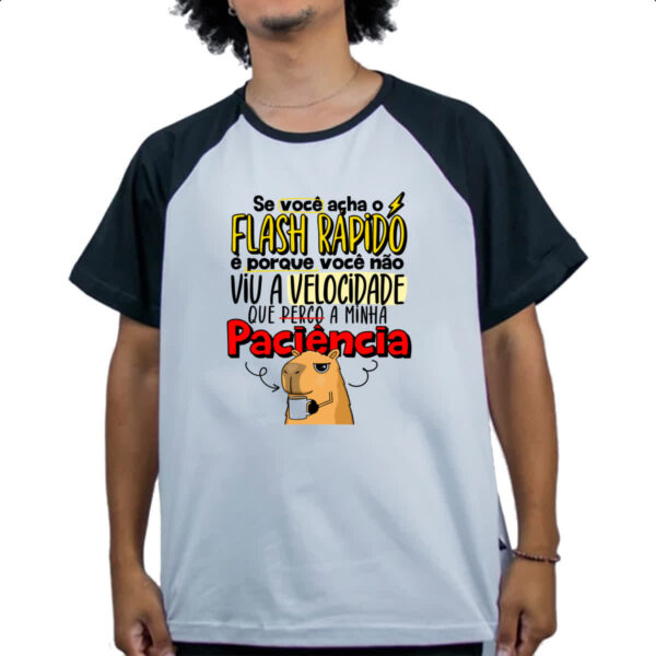 Camiseta Raglan Capivara Flash Rapido - Imagem 4