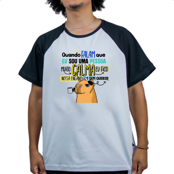 Camiseta Raglan Capivara Muito calma - Imagem 4