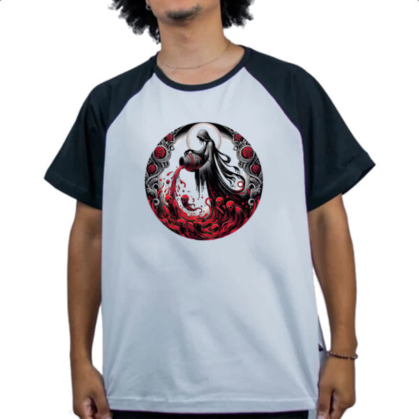 Camiseta Raglan Signo Gotico de Aquario - Imagem 4