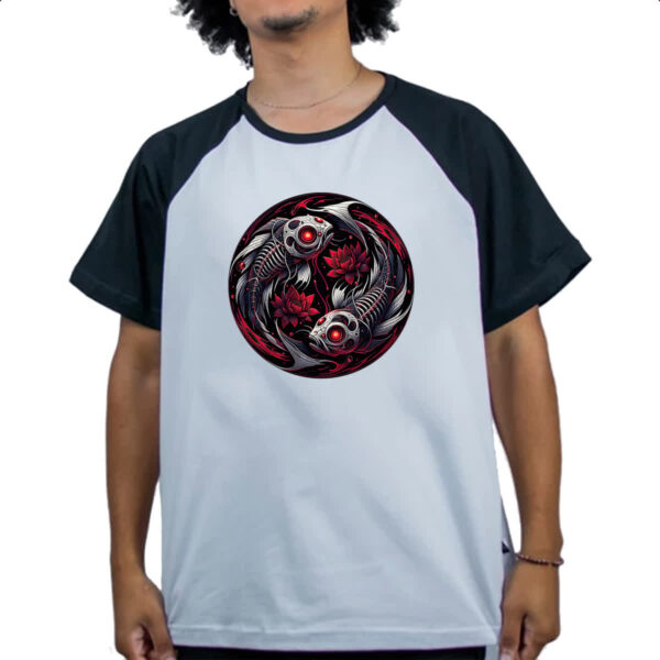 Camiseta Raglan Signo Gotico de Peixes - Imagem 4