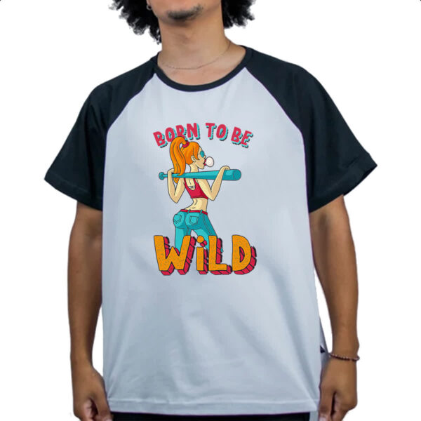 Camiseta Raglan Girl Born to be wild - Imagem 4