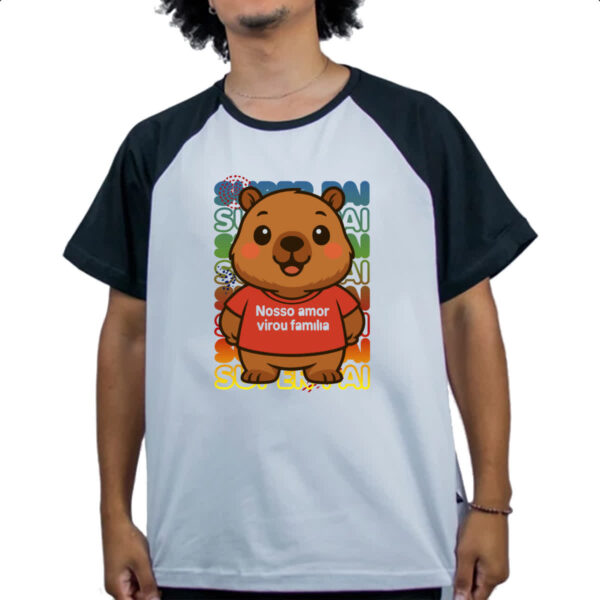 Camiseta Raglan Capivara Paizao Familia - Imagem 4