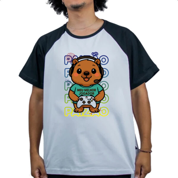 Camiseta Raglan Capivara Paizao Gamer - Imagem 4