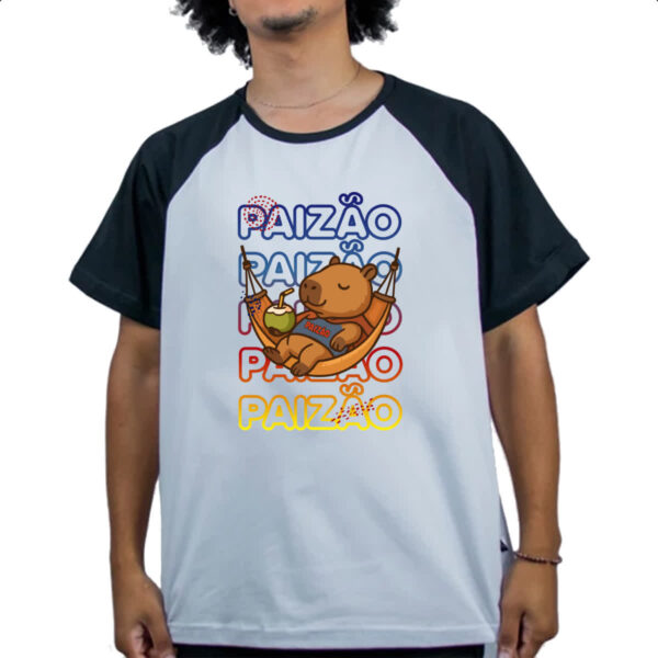 Camiseta Raglan Capivara Paizao Relax - Imagem 4