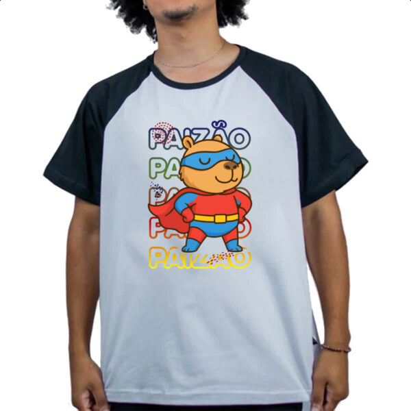 Camiseta Raglan Capivara Paizao Super Heroi - Imagem 4