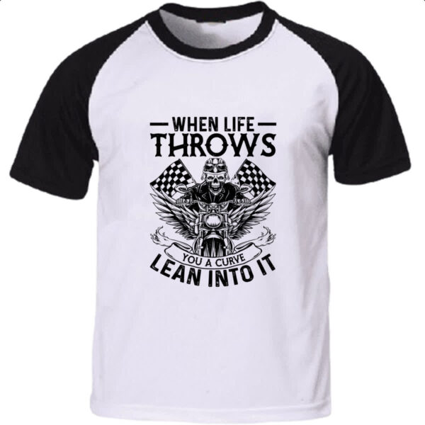 Camiseta Raglan Motorcycle when life throws