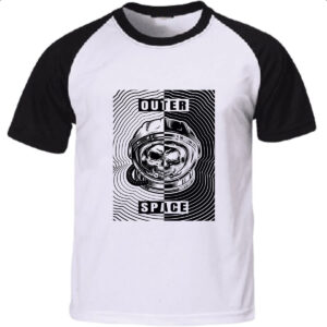Camiseta Raglan Caveira Atronauta Outer Space