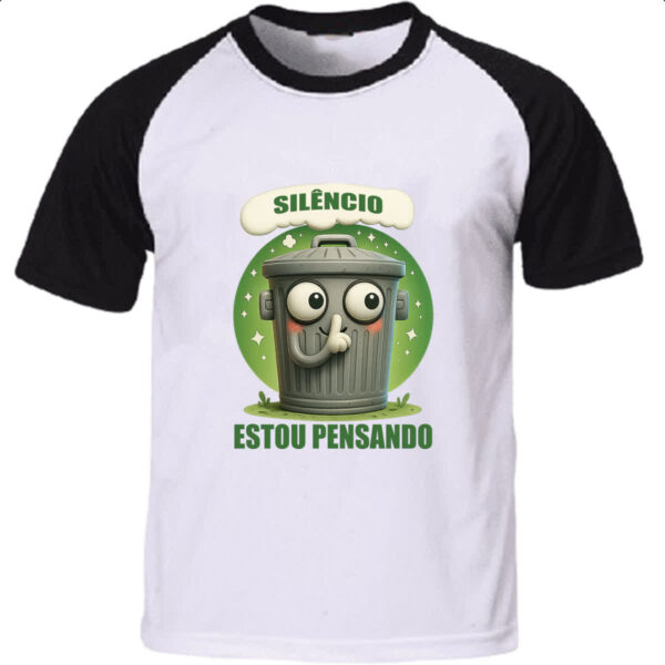 Camiseta Raglan Lata de Lixo pensando