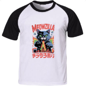 Camiseta Raglan Meowzilla