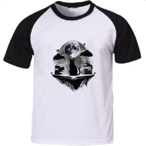 Camiseta Raglan Gatro Preto do conhecimento
