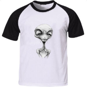 Camiseta Raglan Alien Grafite Arte