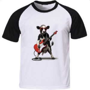 Camiseta Raglan Vaca Guitarrista