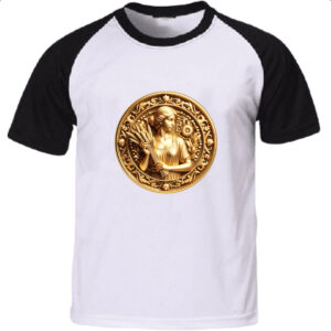 Camiseta Raglan Signo de Virgem moeda de ouro