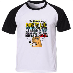 Camiseta Raglan Capivara Matar um leao
