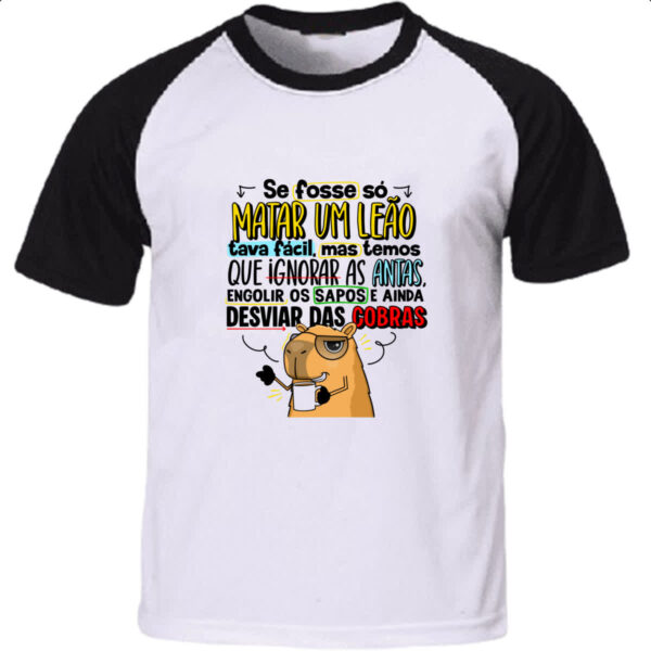 Camiseta Raglan Capivara Matar um leao