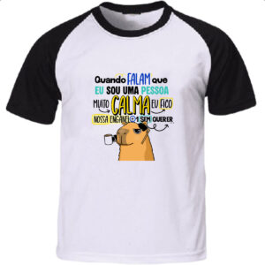 Camiseta Raglan Capivara Muito calma