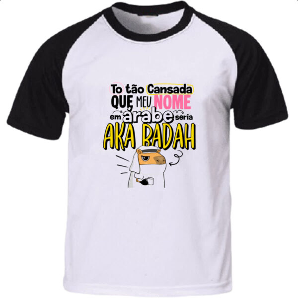 Camiseta Raglan Capivara Nome Cansada
