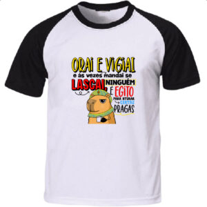 Camiseta Raglan Capivara Orai e vigiai