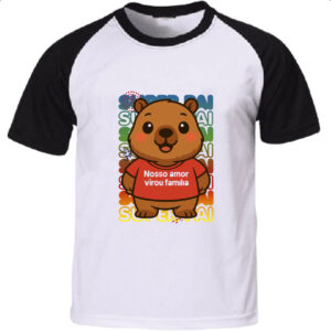 Camiseta Raglan Capivara Paizao Familia