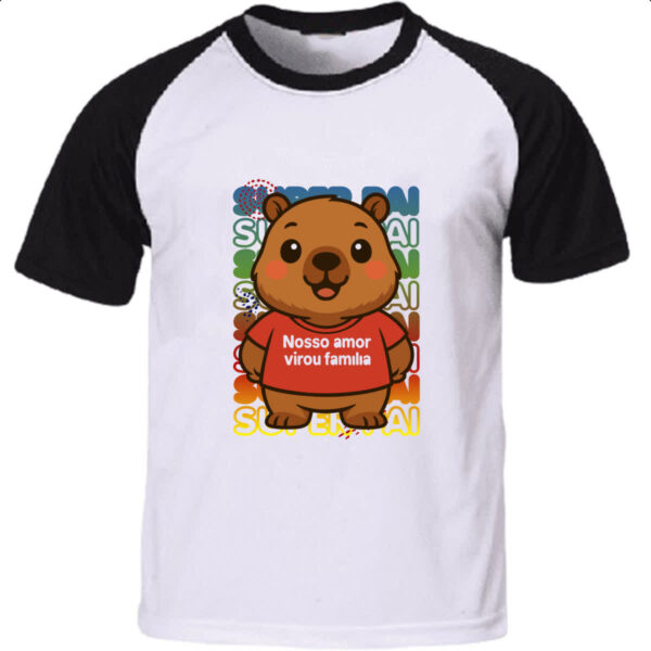 Camiseta Raglan Capivara Paizao Familia