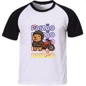 Camiseta Raglan Capivara Paizao Motoqueiro