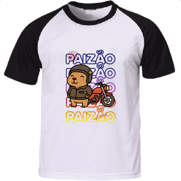 Camiseta Raglan Capivara Paizao Motoqueiro