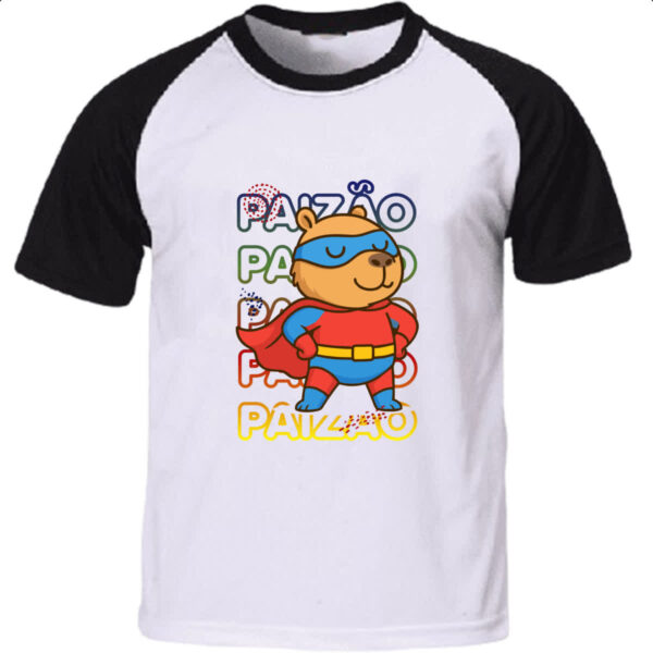 Camiseta Raglan Capivara Paizao Super Heroi