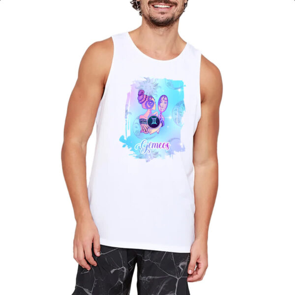 Camiseta Regata Gemeos fundo zodiacal - Imagem 2