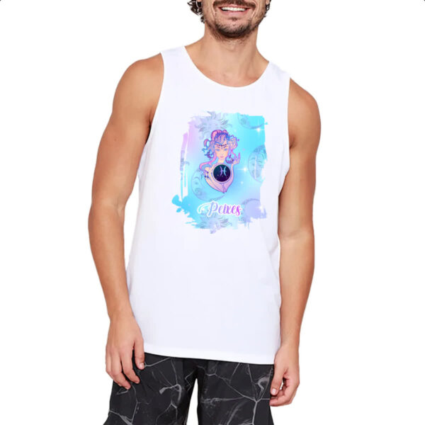 Camiseta Regata Peixes fundo zodiacal - Imagem 2