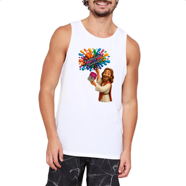 Camiseta Regata Jesus Escrevendo Familia Oliveira - Imagem 2