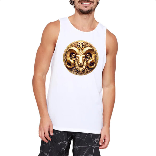 Camiseta Regata Signo de Aries moeda de ouro - Imagem 2