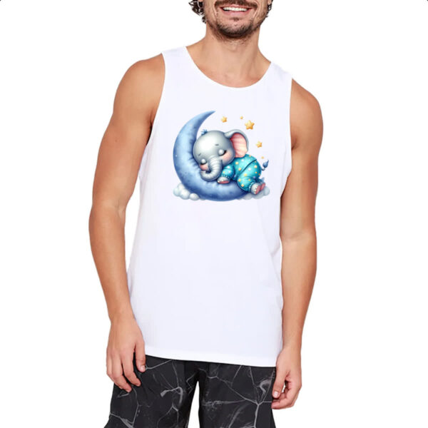 Camiseta Regata Cute Elefante dormindo na Lua - Imagem 2