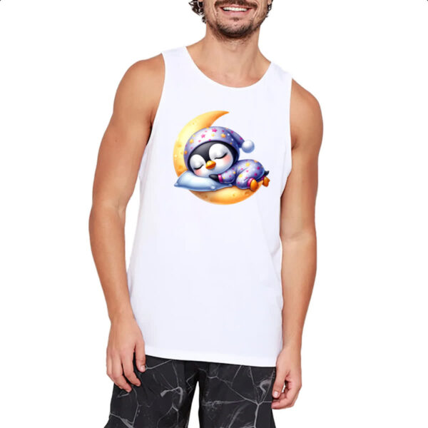 Camiseta Regata Cute Pinguim dormindo na Lua - Imagem 2