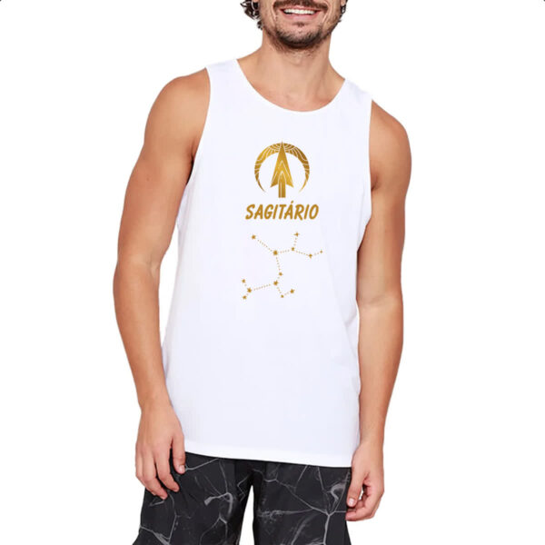 Camiseta Regata Signo Sagitario Constelacao Dourada - Imagem 2