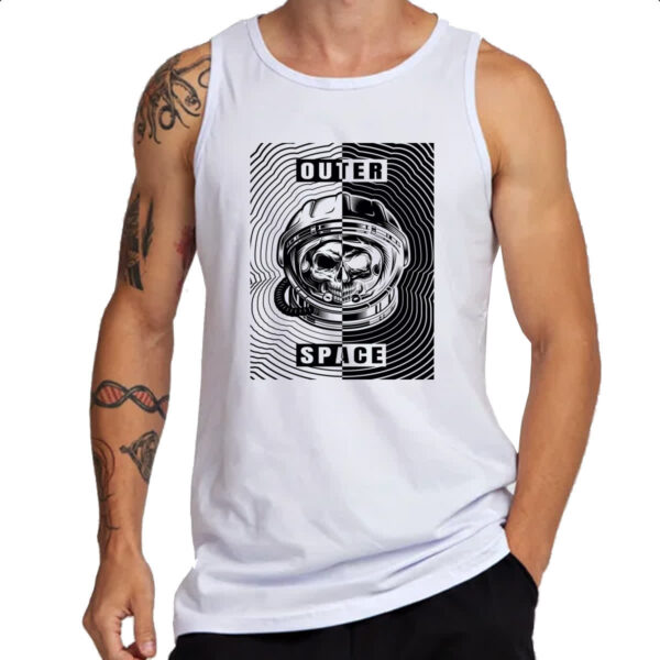 Camiseta Regata Caveira Atronauta Outer Space - Imagem 3