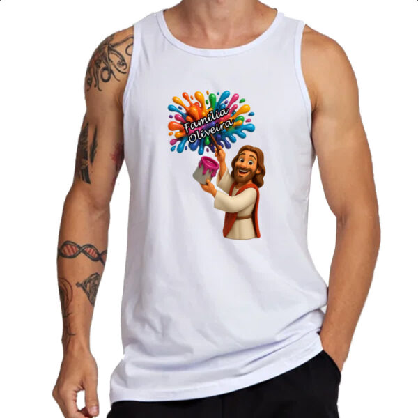 Camiseta Regata Jesus Escrevendo Familia Oliveira - Imagem 3
