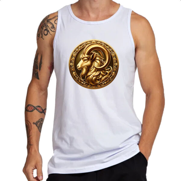 Camiseta Regata Signo de Capricornio moeda de ouro - Imagem 3