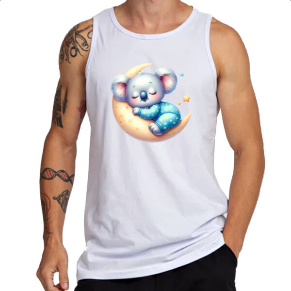 Camiseta Regata Cute Koala dormindo na Lua - Imagem 3