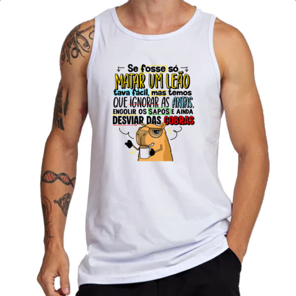 Camiseta Regata Capivara Matar um leao - Imagem 3