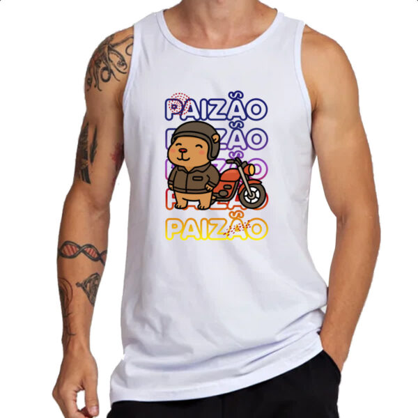 Camiseta Regata Capivara Paizao Motoqueiro - Imagem 3