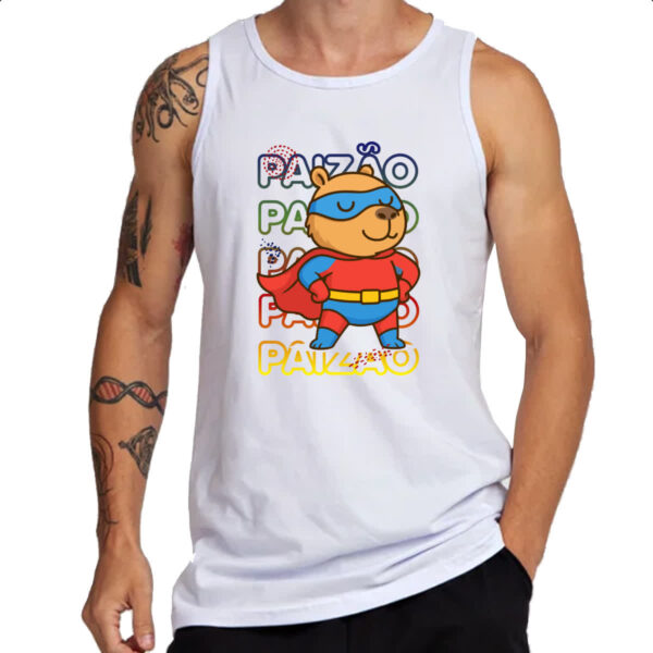 Camiseta Regata Capivara Paizao Super Heroi - Imagem 3