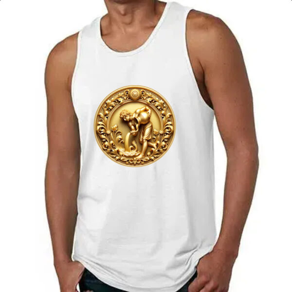 Camiseta Regata Signo de Aquario moeda de ouro - Imagem 4