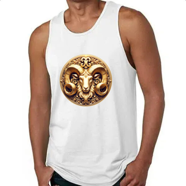 Camiseta Regata Signo de Aries moeda de ouro - Imagem 4