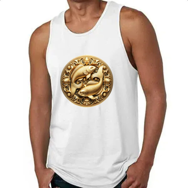 Camiseta Regata Signo de Peixes moeda de ouro - Imagem 4
