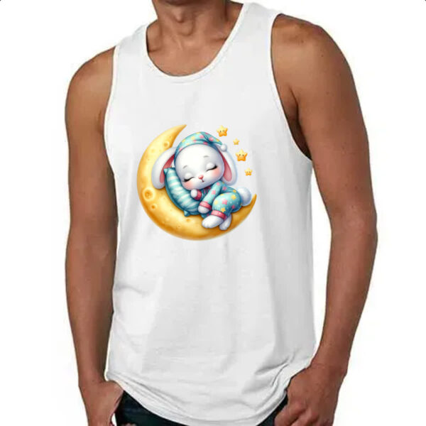 Camiseta Regata Cute Coelho dormindo na Lua - Imagem 4