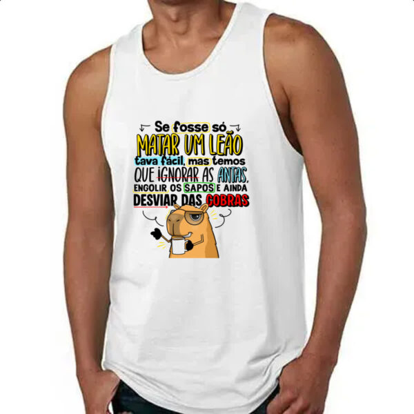 Camiseta Regata Capivara Matar um leao - Imagem 4